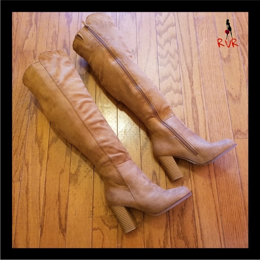 FAUX SUEDE OVER THE KNEE ZIP BOOT